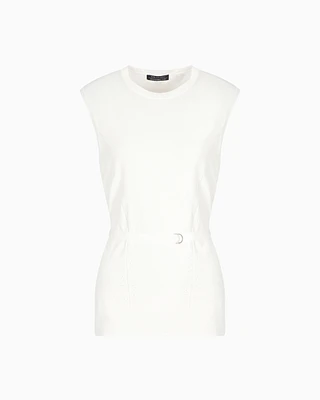 Armani Exchange - Top with belt, Woman, White, Size:
