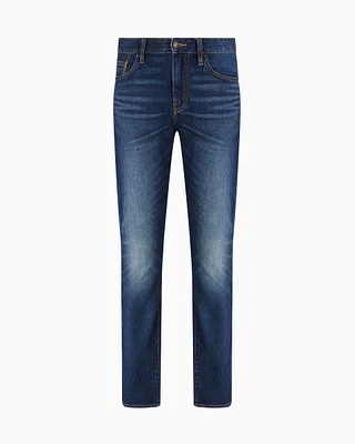 Armani Exchange - J14 skinny fit jeans stone washed cotton denim, Man, Blue, Size: