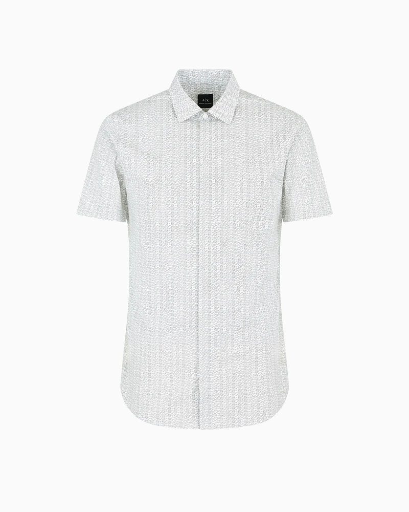 Armani Exchange - Slim fit short sleeve shirt, Man, White, Size:
