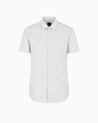 Armani Exchange - Slim fit short sleeve shirt, Man, White, Size: