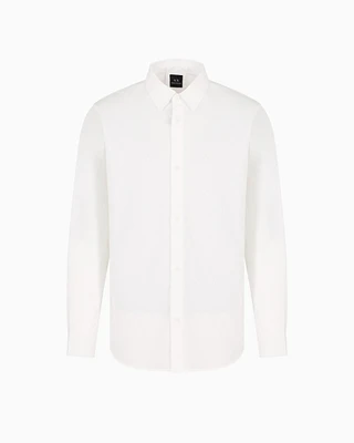 Armani Exchange - Regular fit cotton shirt with allover logo tone, Man, White, Size:
