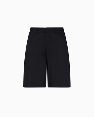 Armani Exchange - Lyocell Bermuda Shorts, Man, Black, Size: