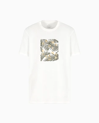 Armani Exchange - Regular fit ASV palm tree print t-shirt, Man, White, Size: