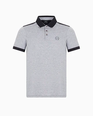 Armani Exchange - Cotton polo with contrasting details, Man, Black, Size: M