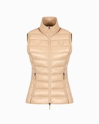 Armani Exchange - Sleeveless Padded Down Jacket, Woman, Camel, Size: