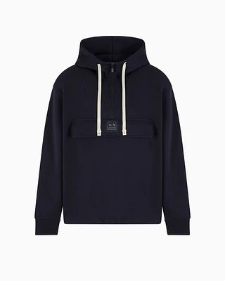 Armani Exchange - Half zip hoodie, Man, Navy_blue, Size: