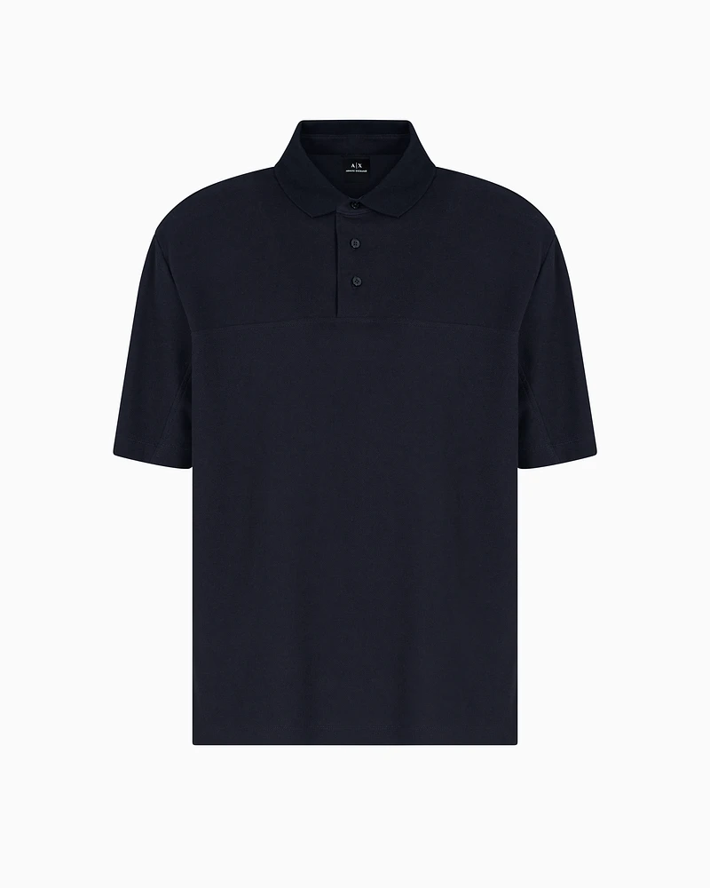 Armani Exchange - Regular fit pique polo, Man, Navy Blue, Size: