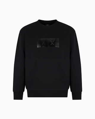 Armani Exchange - Crewneck sweatshirt with vinyl logo print, Man, Black, Size:
