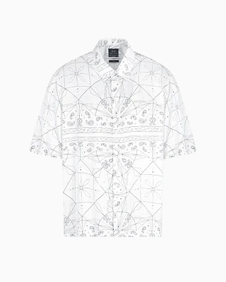 Armani Exchange - ASV Viscose Short Sleeve Shirt, Man, White, Size: