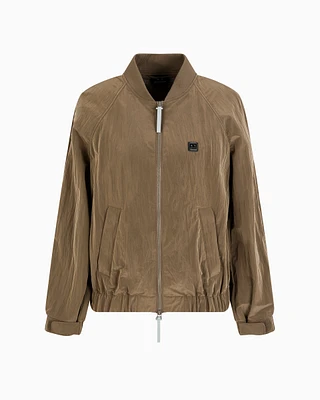 Armani Exchange - Bomber jacket laminated fabric, Woman, Brown, Size: