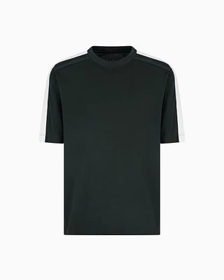 Armani Exchange -  Regular fit T-shirt with logo bands, Man, Green, Size: