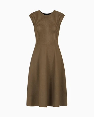 Armani Exchange - ASV Knit Longuette Dress, Woman, Brown, Size: