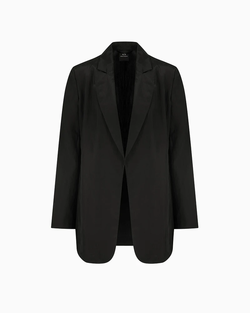 Armani Exchange - Open jacket flowing fabric, Woman, Black, Size: