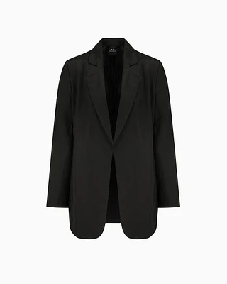 Armani Exchange - Open jacket flowing fabric, Woman, Black, Size: