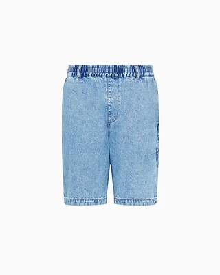 Armani Exchange - Stretch denim Bermuda shorts, Man, Blue, Size: