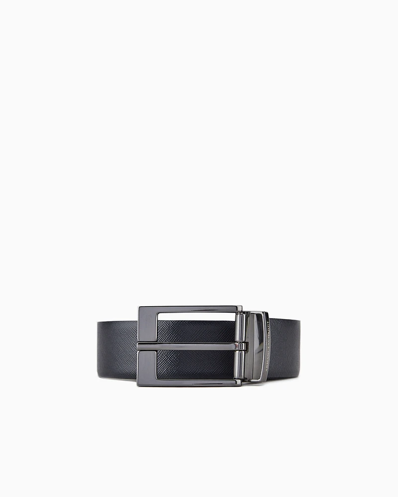 Armani Exchange - Genuine leather belt, Man, Navy_blue, Size: TU