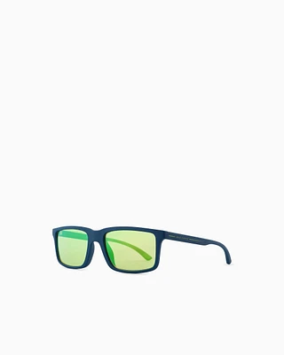 Armani Exchange - Men’s rectangular sunglasses, Man, Blue, Size: 57L