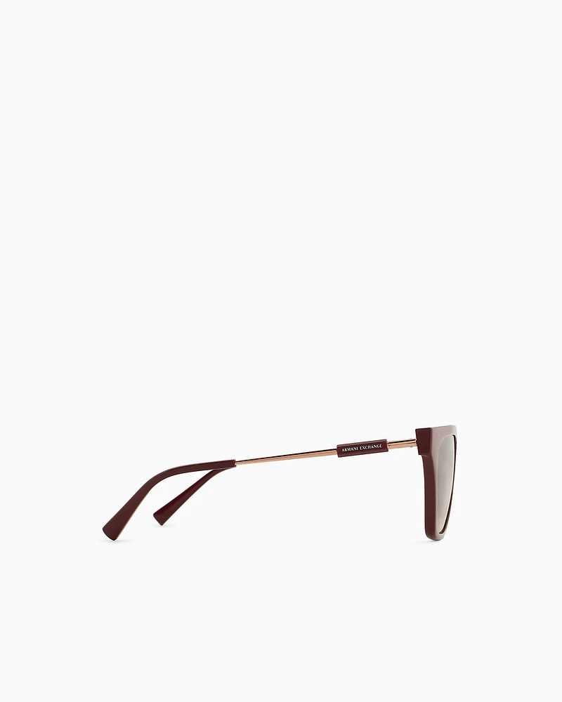 Armani Exchange - Women’s cat-eye sunglasses, Woman, Burgundy, Size: 55L