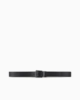 Armani Exchange - Leather belt with rectangular buckle, Man, Black, Size: