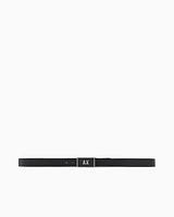 Armani Exchange - Leather belt set with two prongs, Man, Black, Size: TU