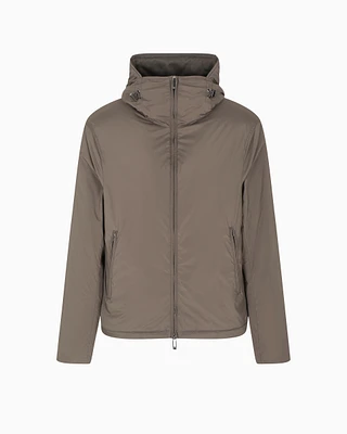 Emporio Armani - Travel Essentials water-repellent nylon hooded jacket, Man, Grey, Size: 48