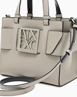 Armani Exchange - Medium tote bag with double handles and shoulder strap, Woman, Brown, Size: TU