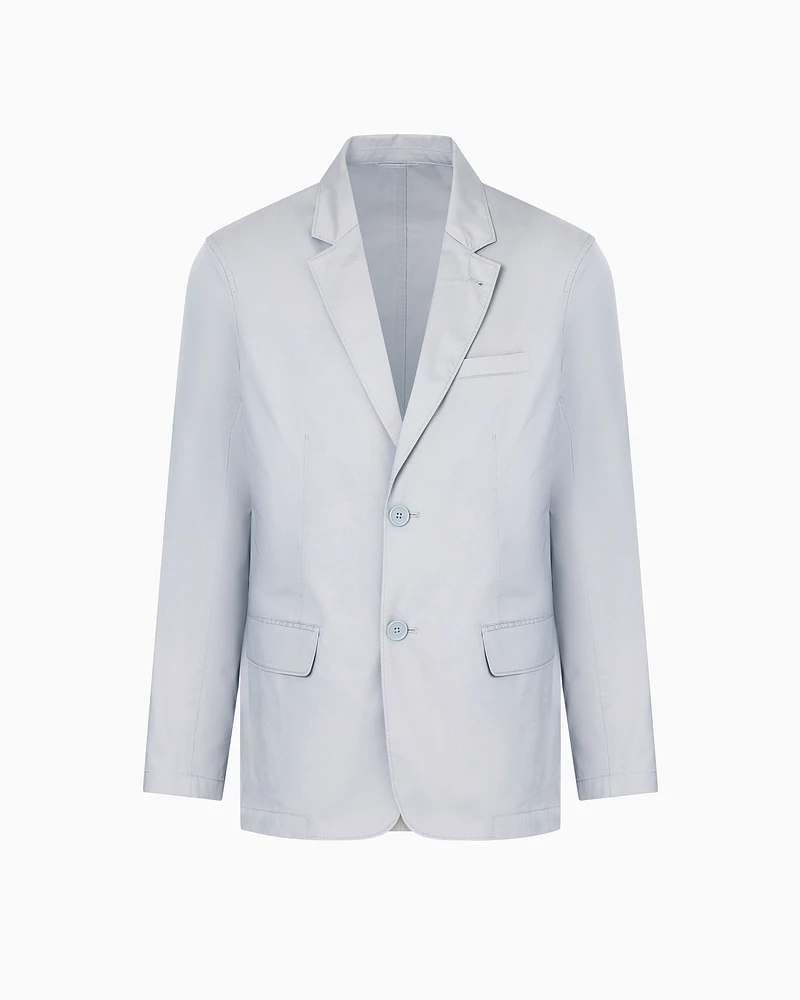 Armani Exchange - Single-breasted cotton twill jacket, Man, Grey, Size: