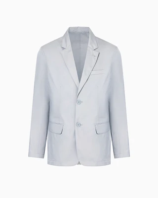 Armani Exchange - Single-breasted cotton twill jacket, Man, Grey, Size: