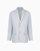 Armani Exchange - Single-breasted cotton twill jacket, Man, Grey, Size: