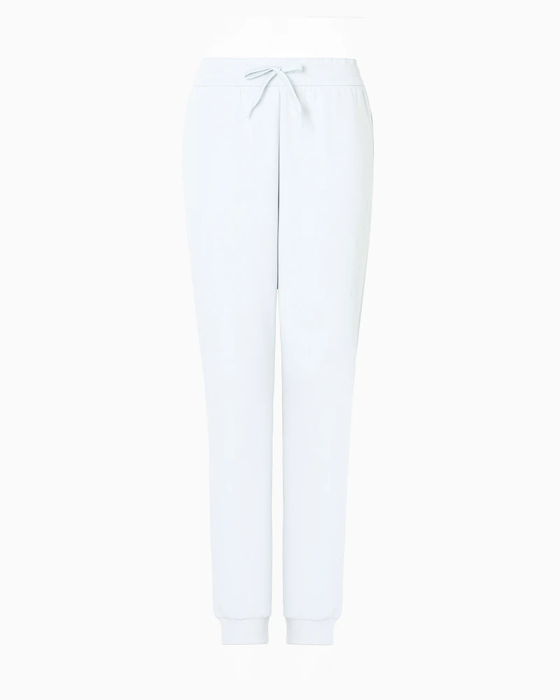 Armani Exchange - Scuba fabric jogger pants, Woman, Light Blue, Size: