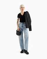 Armani Exchange - Relaxed fit jeans ASV rigid denim, Woman, Blue, Size: