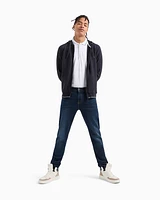 Armani Exchange - Stretch fabric zip-up sweatshirt, Man, Navy Blue, Size: