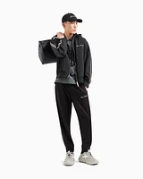 Armani Exchange - Full zip jacket with contrasting bands, Man, Black, Size: