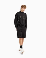 Armani Exchange - Crewneck sweatshirt with gold rhinestone logo, Man, Black, Size: