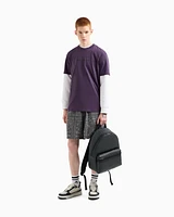 Armani Exchange - Cotton and linen Bermuda shorts with kaleidoscope print, Man, Black, Size: