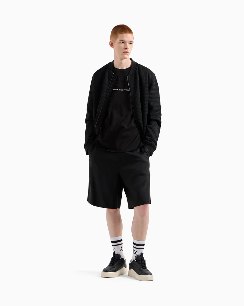 Armani Exchange - Regular fit T-shirt with embossed logo, Man, Black, Size: