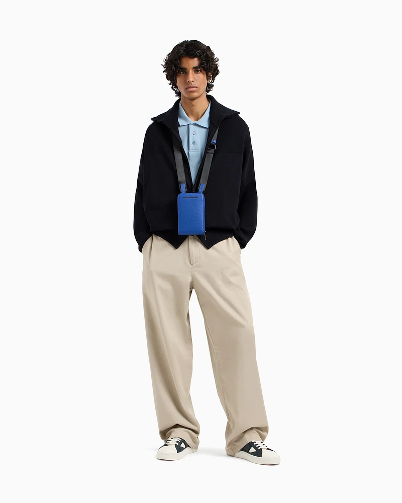 Armani Exchange - ASV Fabric Zip Up Cardigan, Man, Navy Blue, Size: