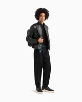 Armani Exchange - Matte real leather jacket, Man, Black, Size: L