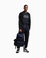 Armani Exchange - Crewneck sweatshirt with logo print on the chest, Man, Navy Blue, Size: