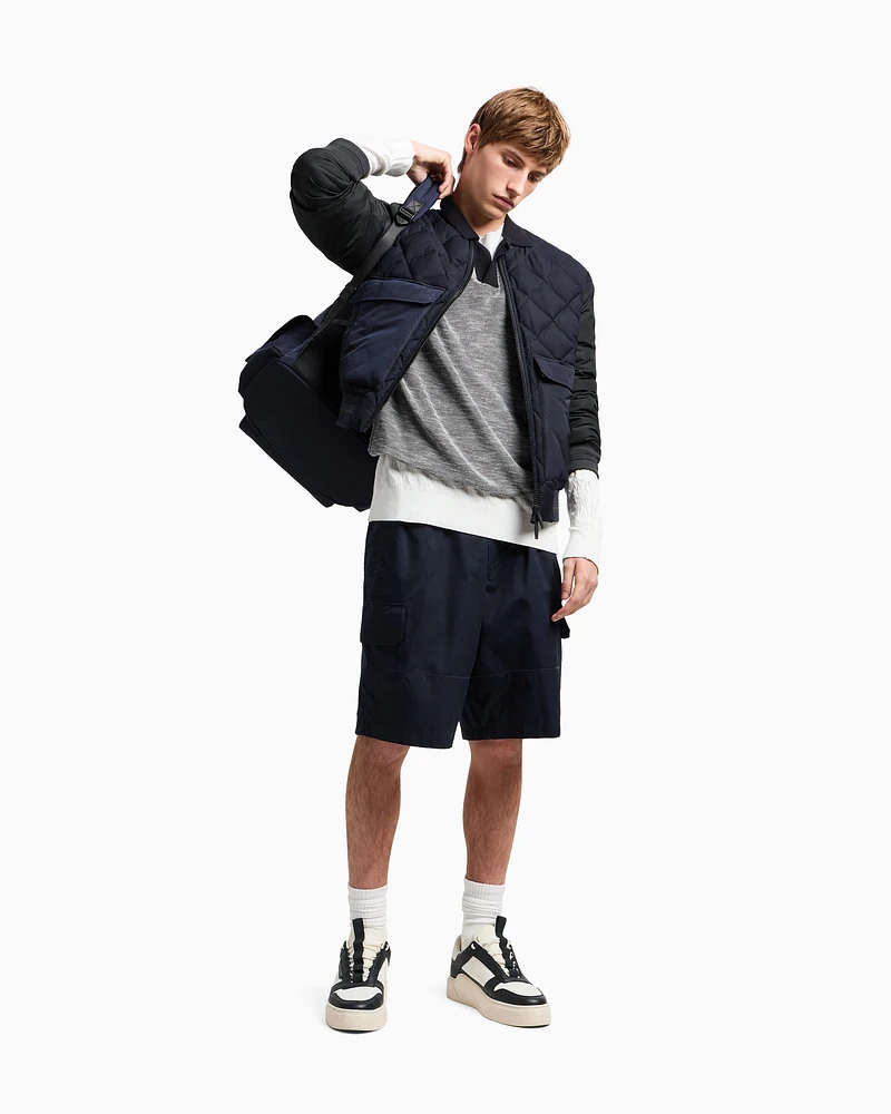 Armani Exchange - Jacket with quilted insert and maxi pockets, Man, Navy Blue, Size: