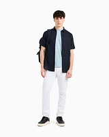 Armani Exchange - Regular fit T-shirt with logo , Man, Light Blue, Size: