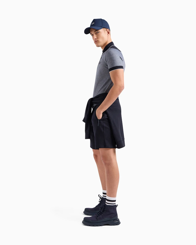Armani Exchange - Cotton polo with contrasting details, Man, Navy Blue, Size: