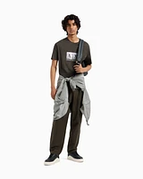 Armani Exchange - Regular fit T-shirt with maxi logo, Man, Green, Size: