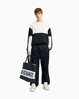 Armani Exchange -  Oversized cargo trousers cotton twill, Man, Navy Blue, Size: