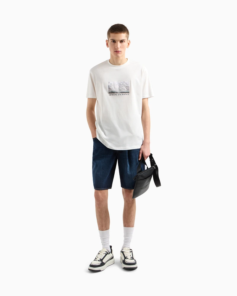 Armani Exchange - Regular fit T-shirt with maxi logo, Man, White, Size: