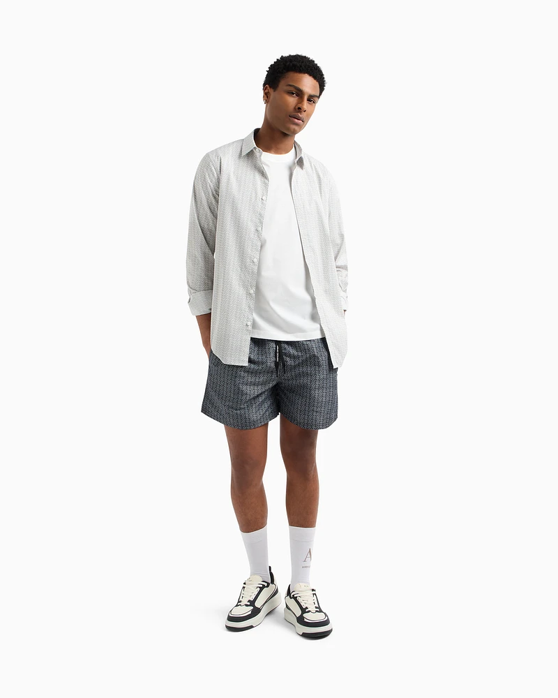 Armani Exchange - Regular fit T-shirt with print on the chest, Man, White, Size:
