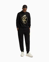 Armani Exchange - Crewneck sweatshirt with maxi print, Man, Black, Size: