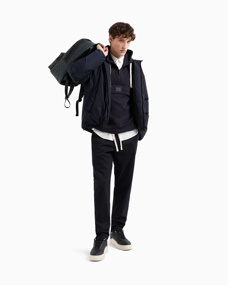 Armani Exchange - Half zip hoodie, Man, Navy_blue, Size: