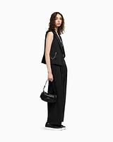 Armani Exchange - Single breasted vest with pendant chain, Woman, Black, Size: 4
