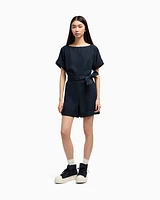 Armani Exchange - ASV Belted Jumpsuit, Woman, Navy_blue, Size: